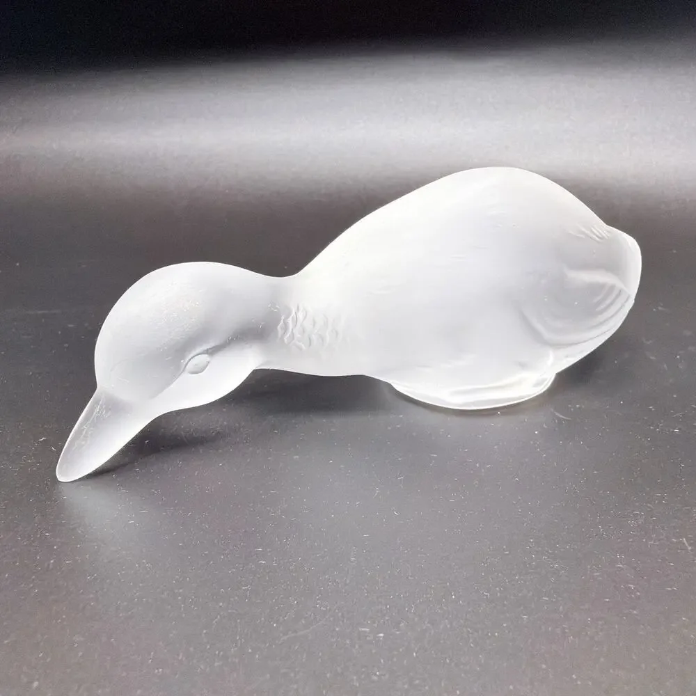 Handcrafted Vintage Baccarat Crystal Duck Figurine Signed France 5
